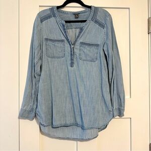 Eddie Bauer Light Blue Denim Blouse